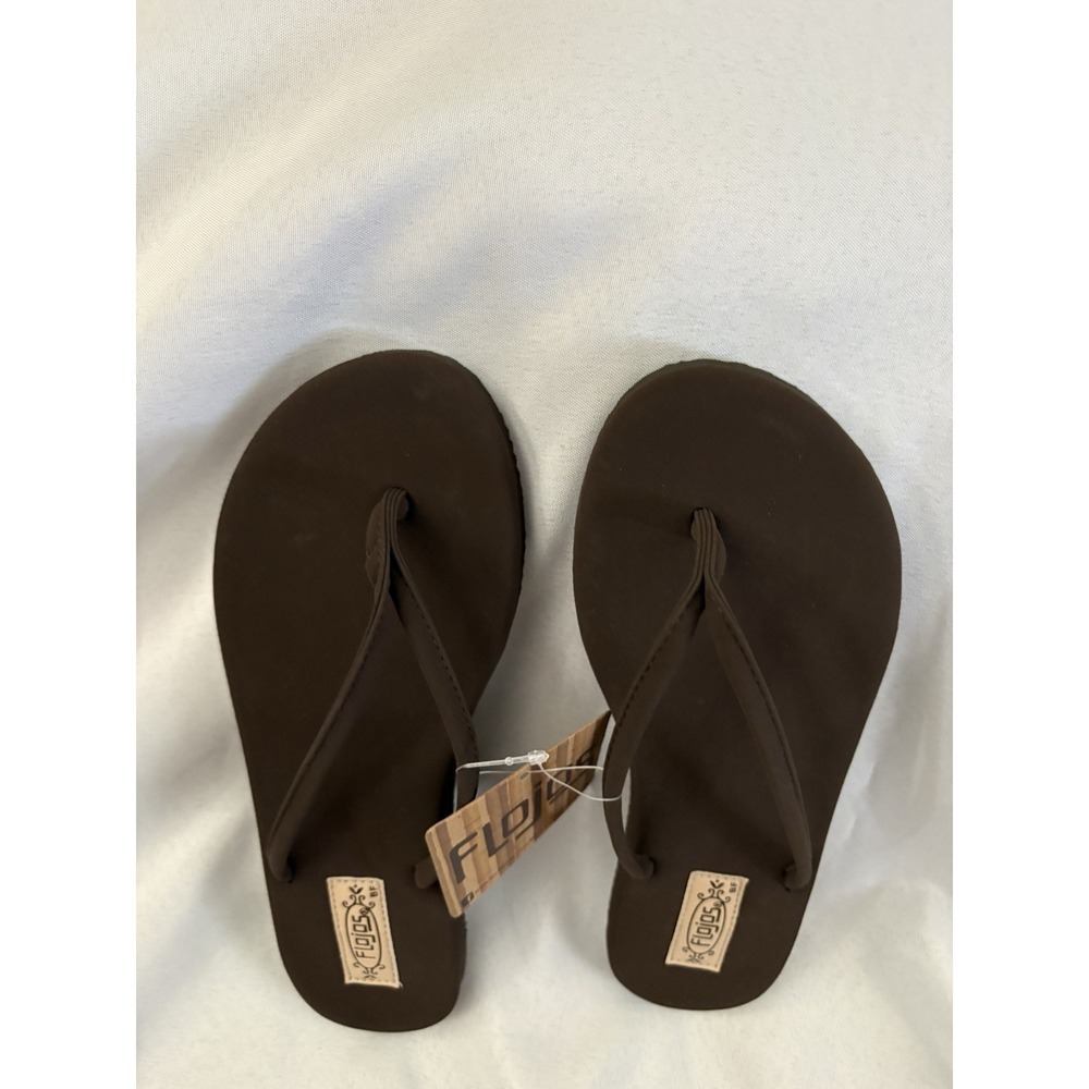 New Womens Flojos Fiesta Brown Flip Flops Women Size 7 Flojos Brown Flip Flops - Picture 2 of 7